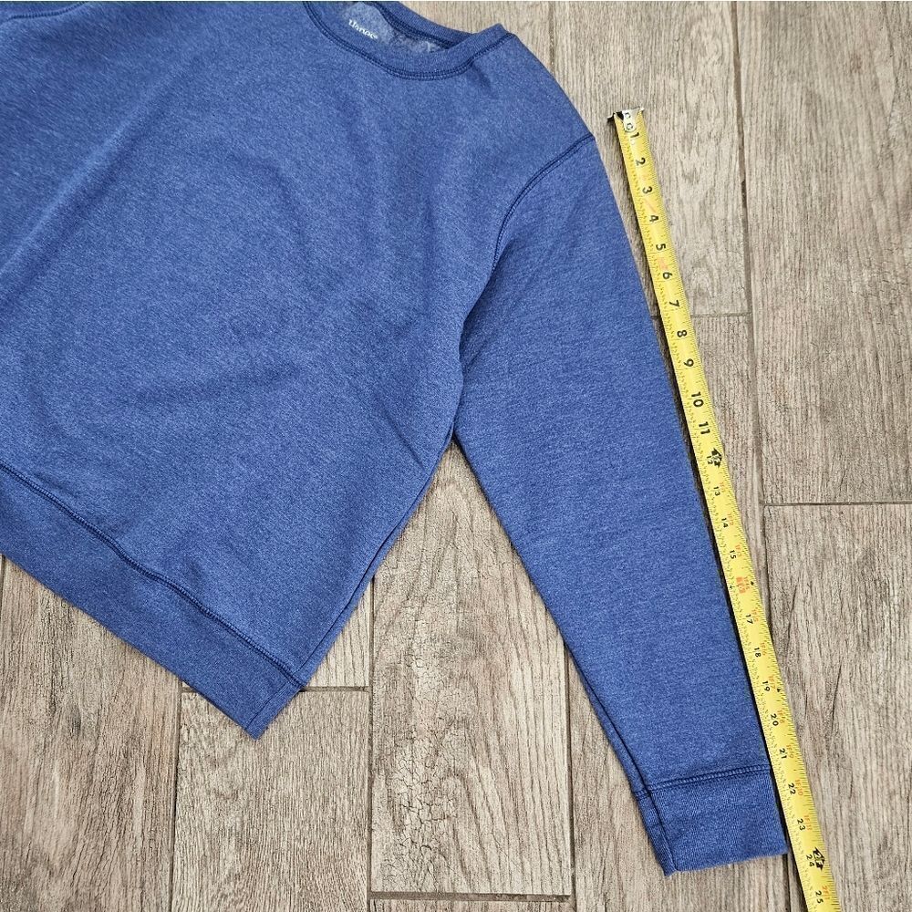 Hanes Soft Sweats Heathered Blue Long Sleeve Crew Neck Sweatshirt Size L - Picture 5 of 8